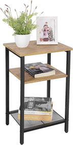 End Table Side and Nightstand with 3 Shelves