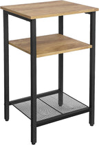 End Table Side and Nightstand with 3 Shelves