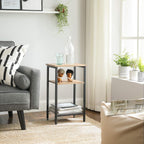 End Table Side and Nightstand with 3 Shelves