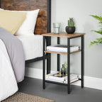 End Table Side and Nightstand with 3 Shelves