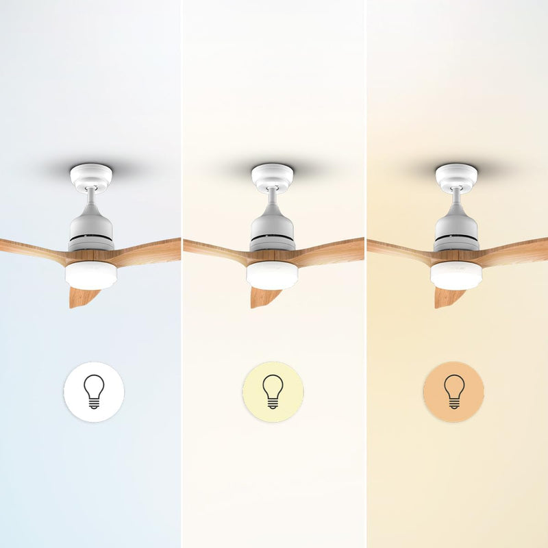 Energysilence Aero Whitewood Ceiling Fan with Light