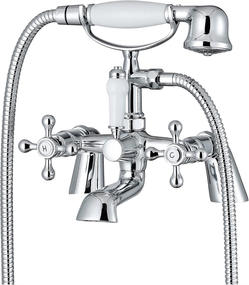 Chrome Bath Shower Mixer Taps Attachment Solid Brass