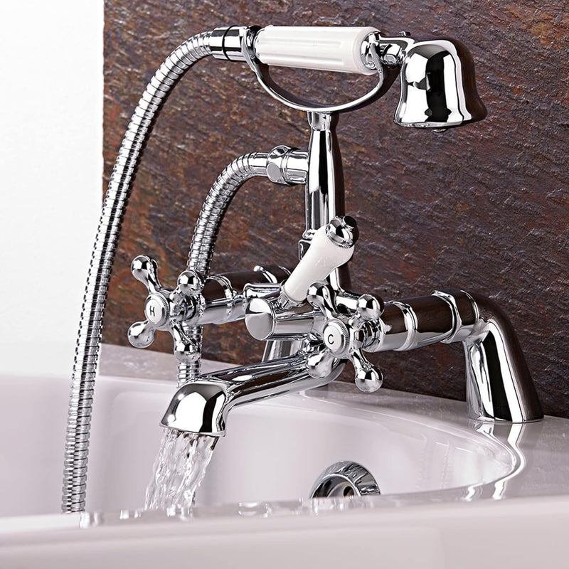 Chrome Bath Shower Mixer Taps Attachment Solid Brass