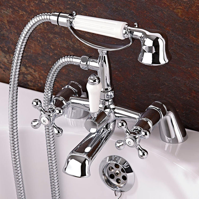 Chrome Bath Shower Mixer Taps Attachment Solid Brass