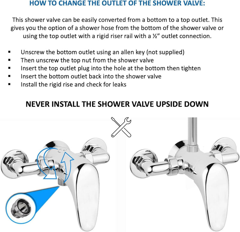 Bromley Wall Mounted Manual Exposed Shower Valve Chrome