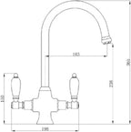 Enki Dorchester Brushed Nickel Dual Flow Kitchen Sink