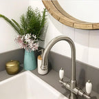Enki Dorchester Brushed Nickel Dual Flow Kitchen Sink