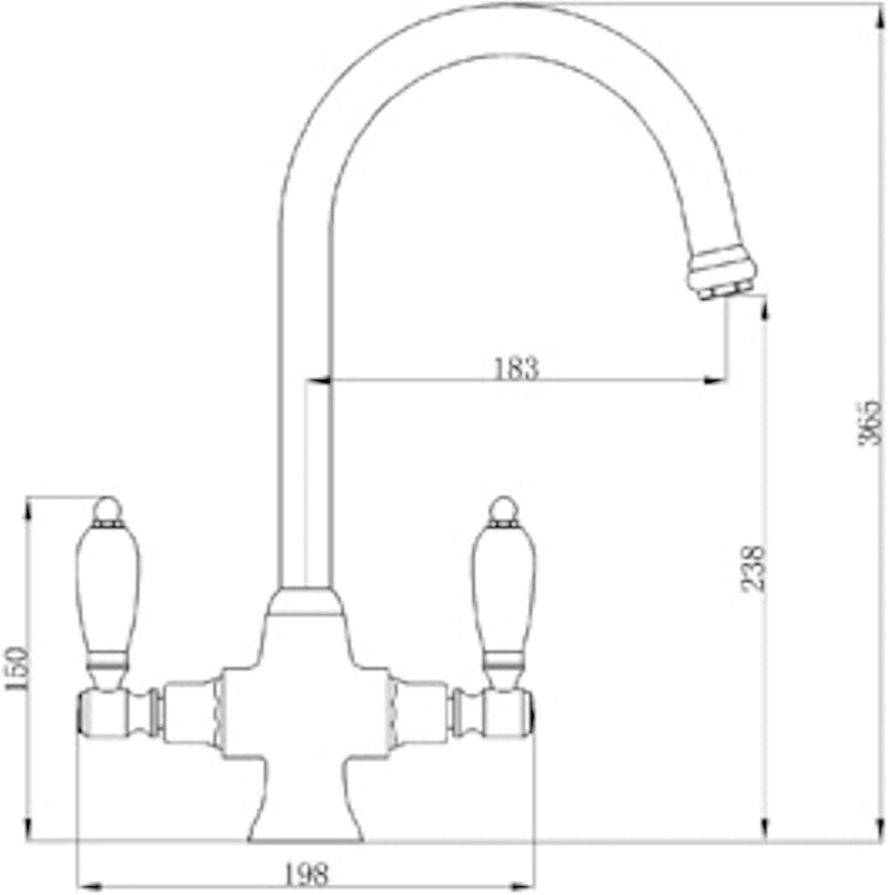 Dorchester Brushed Nickel Dual Flow Kitchen Sink Mixer