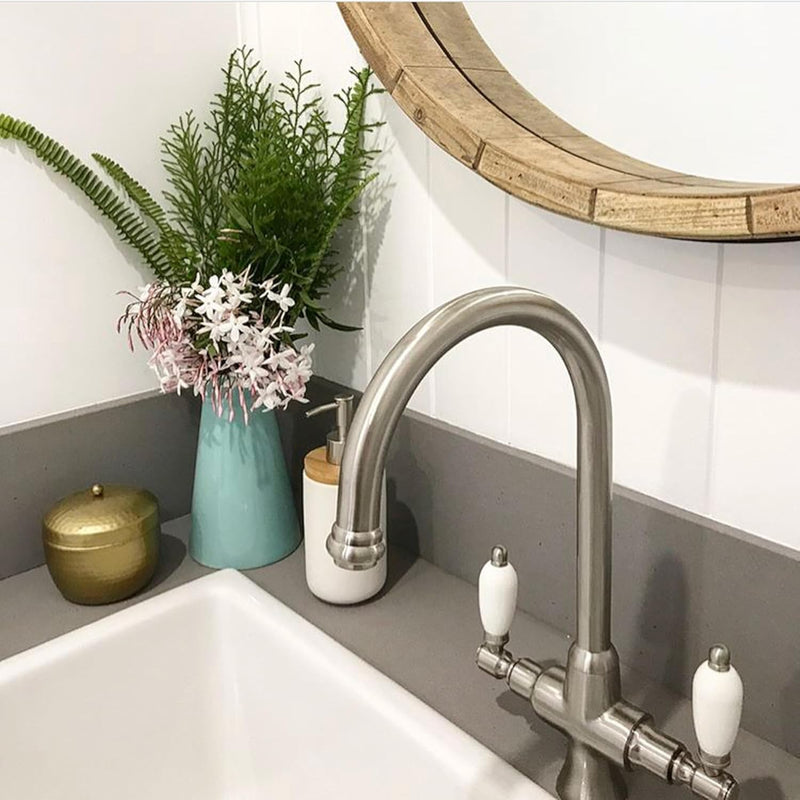 Dorchester Brushed Nickel Dual Flow Kitchen Sink Mixer