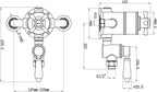 Enki Downton T87 Single Shower Unit Outlet Twin