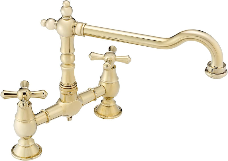 Langley Brushed Nickel Traditional Bridge Kitchen Sink Mixer