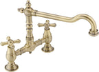 Enki Langley Brushed Nickel Traditional Bridge Kitchen Sink