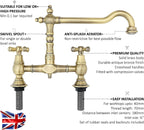 Enki Langley Brushed Nickel Traditional Bridge Kitchen Sink