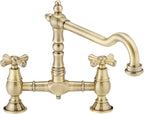 Enki Langley Brushed Nickel Traditional Bridge Kitchen Sink
