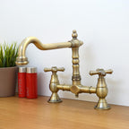Enki Langley Brushed Nickel Traditional Bridge Kitchen Sink