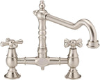 Enki Langley Brushed Nickel Traditional Bridge Kitchen Sink