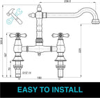 Enki Langley Brushed Nickel Traditional Bridge Kitchen Sink