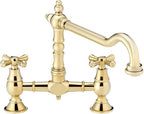 Enki Langley Brushed Nickel Traditional Bridge Kitchen Sink