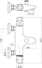 Enki Luna T30 Wall Mounted Valve 1 2"