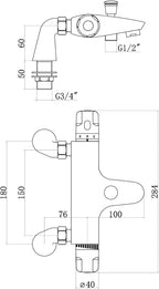 Enki Luna T30 Wall Mounted Valve 1 2"