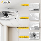 Ensenior Ceiling Fans with Lights and Remote