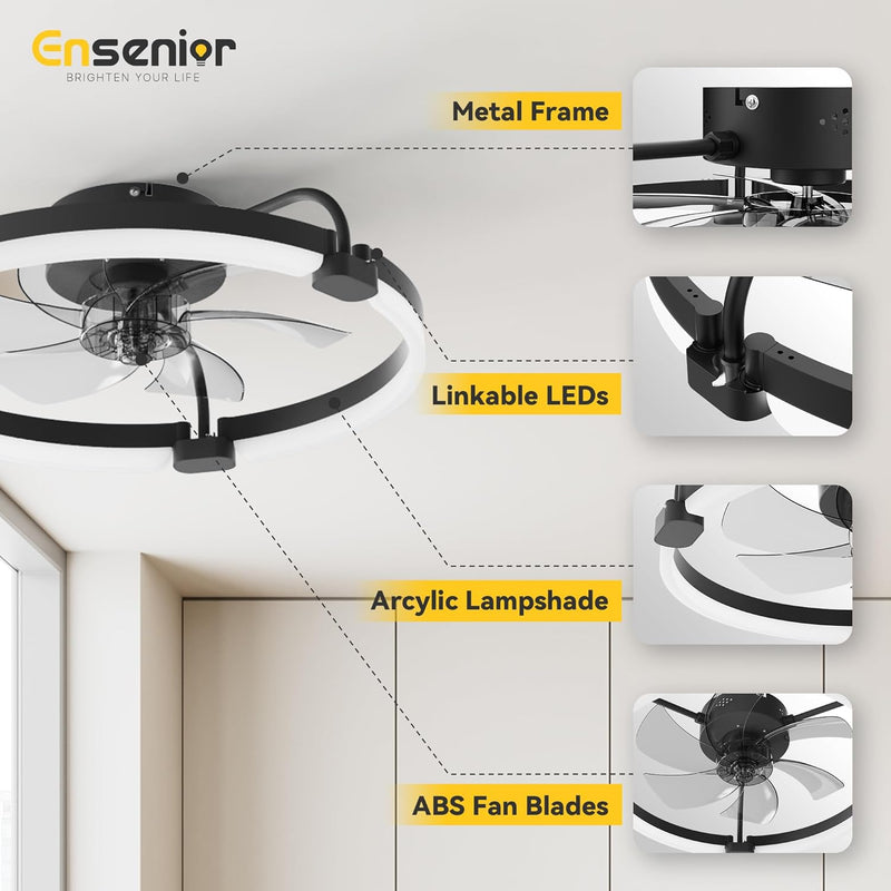 Ceiling Fans with Lights and Remote Flush