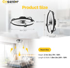 Ensenior Ceiling Fans with Lights and Remote 50CM
