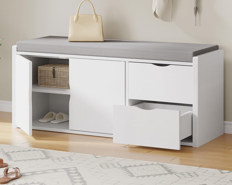 Entryway Bench with Storage 100CM Padded Cushioned