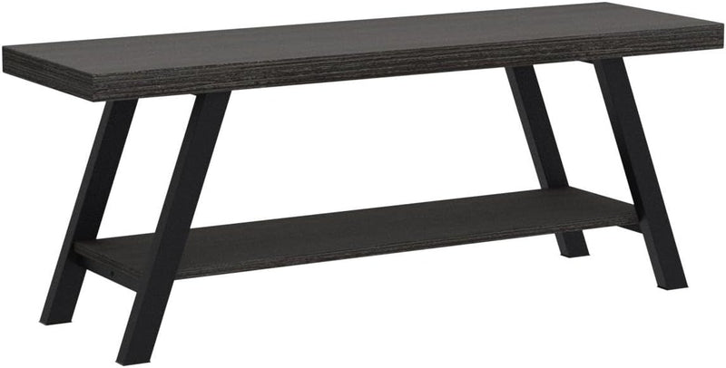 Entryway Bench with Storage Industrial Wood Metal