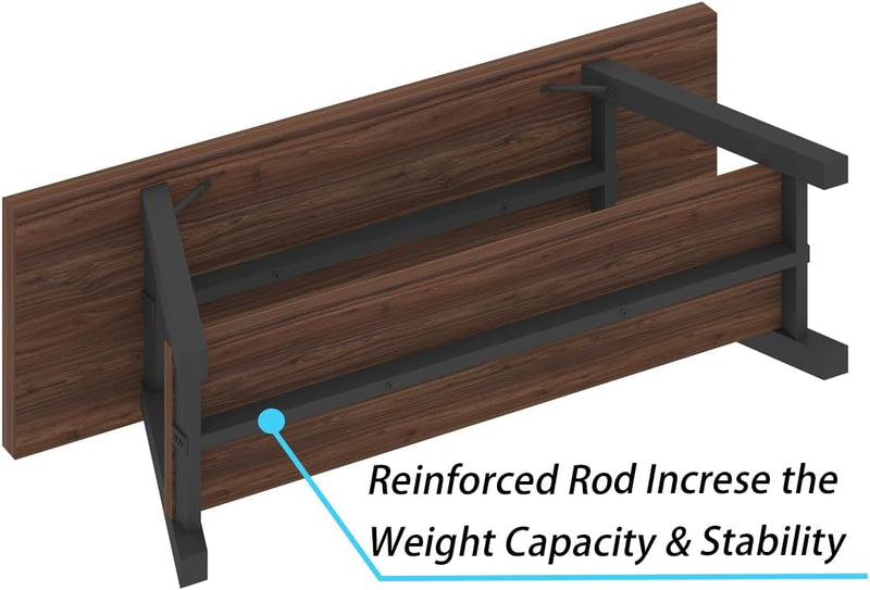Entryway Bench with Storage Industrial Wood Metal