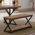 Entryway Bench with Storage Industrial Wood Metal