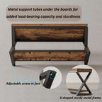 Entryway Bench with Storage Industrial Wood Metal