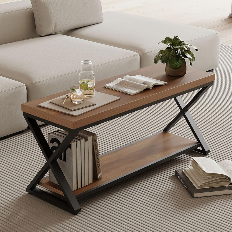 Entryway Bench with Storage Industrial Wood Metal