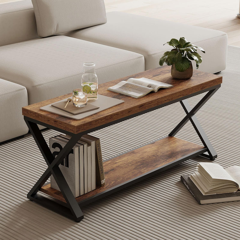 Entryway Bench with Storage Industrial Wood Metal
