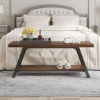Entryway Bench with Storage Industrial Wood Metal