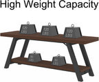 Entryway Bench with Storage Industrial Wood Metal