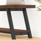 Entryway Bench with Storage Industrial Wood Metal