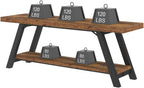Entryway Bench with Storage Industrial Wood Metal
