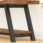 Entryway Bench with Storage Industrial Wood Metal