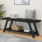 Entryway Bench with Storage Industrial Wood Metal