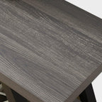 Entryway Bench with Storage Industrial Wood Metal