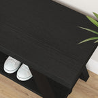 Entryway Bench with Storage Industrial Wood Metal