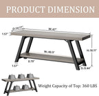 Entryway Bench with Storage Industrial Wood Metal