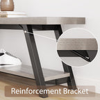 Entryway Bench with Storage Industrial Wood Metal