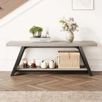 Entryway Bench with Storage Industrial Wood Metal