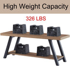 Entryway Bench with Storage Industrial Wood Metal