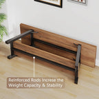Entryway Bench with Storage Industrial Wood Metal