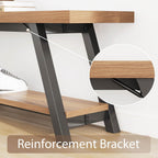 Entryway Bench with Storage Industrial Wood Metal