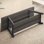 Entryway Bench with Storage Industrial Wood Metal