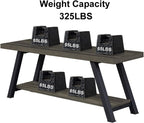 Entryway Bench with Storage Industrial Wood Metal